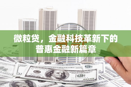 湘潭微粒贷，金融科技革新下的普惠金融新篇章